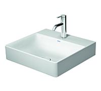 Duravit DuraSquare meuble vasque poncé 23535000141 50x47cm, sans trop-plein, avec plage de robinetterie, 2 trous pour robinetterie, blanc WonderGliss