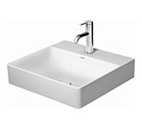 Duravit DuraSquare meuble vasque sablé 23535000731 50x47cm, sans trop-plein, avec plage de robinetterie, 3 trous pour robinetterie, blanc WonderGliss