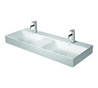 Duravit DuraSquare meubles double vasque 2353120044 120 x 47 cm, sans trop - plein, avec la plate - forme du robinet, 3 trous taraudés, blanc