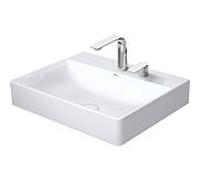 Duravit DuraSquare sol match0 2353600014 60 x 47 cm, sans trop-plein, avec plage de robinetterie, 2 trous pour robinetterie, blanc