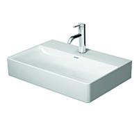 Duravit DuraSquare sol match0 23566000141 60x40cm, sans trop-plein, avec plage de robinetterie, 2 trous pour robinetterie, blanc WonderGliss