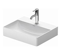 Duravit DuraSquare vasque 2356500079 50x40cm, sans trop-plein, avec plage de robinetterie, sol, sans trou pour robinetterie, blanc