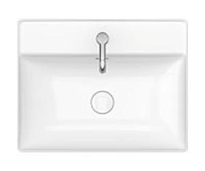 Duravit DuraSquare vasque à poser sol 23546000411 60x47cm, sans trop-plein, avec groupe de trous de robinetterie, trou de robinetterie 2000 , blanc WonderGliss