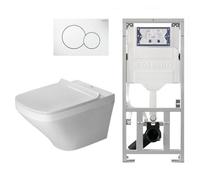 Duravit Durastyle ensemble de toilettes avec réservoir encastré geberit abattant de WC avec softclose et plaque de commande sigma01 blanc 0701131/0700518/sw54193/sw68351/