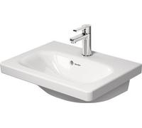Duravit DuraStyle Lavabo Compact 55 cm avec trop-plein, avec table de robinetterie, 1 trou de robinet, 23375500001, Couleur: Blanc avec Wondergliss