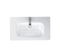Duravit DuraStyle Lavabo Compact 78,5cm avec trop-plein, avec table de robinetterie, 1 trou de robinet, 23377800001, Couleur: Blanc avec Wondergliss