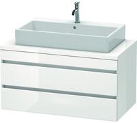 Duravit DuraStyle meuble sous-lavabo pour console, 2 tiroirs, 1000mm, DS531902218, Couleur: Décor Blanc Brillant / Décor Blanc Mat / Décor Blanc Mat