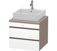 Duravit DuraStyle meuble sous-lavabo pour console, 2 tiroirs, 600mm, DS531501843, Couleur: Blanc mat / Basalte mat