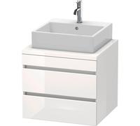 Duravit DuraStyle meuble sous-lavabo pour console, 2 tiroirs, 600mm, DS531502222, Couleur: Décor blanc brillant
