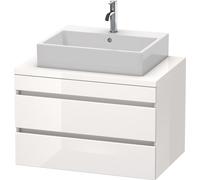 Duravit DuraStyle meuble sous-lavabo pour console, 2 tiroirs, 800mm, DS531702218, Couleur: Décor Blanc Brillant / Décor Blanc Mat / Décor Blanc Mat