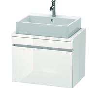 Duravit DuraStyle meuble sous-lavabo pour console compacte, 1 tiroir, 700mm, DS530102222, Couleur: Décor blanc brillant