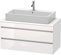 Duravit DuraStyle meuble sous-lavabo pour console compacte, 2 tiroirs, 1000mm, DS530902218, Couleur: Décor Blanc Brillant / Décor Blanc Mat / Décor Blanc Mat