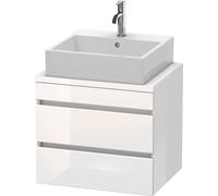 Duravit DuraStyle meuble sous-lavabo pour console compacte, 2 tiroirs, 600mm, DS530502222, Couleur: Décor blanc brillant