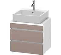 Duravit DuraStyle meuble sous-lavabo pour console compacte, 2 tiroirs, 600mm, DS530504318, Couleur: Basalte Matt / Blanc Matt