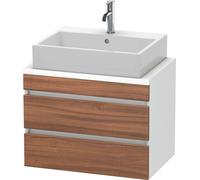 Duravit DuraStyle meuble sous-lavabo pour console compacte, 2 tiroirs, 700mm, DS530607918, Couleur: Décor Naturel Noyer / Décor Blanc Mat