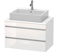 Duravit DuraStyle meuble sous-lavabo pour console compacte, 2 tiroirs, 800mm, DS530702218, Couleur: Décor Blanc Brillant / Décor Blanc Mat / Décor Blanc Mat