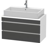 Duravit DuraStyle meuble sous-lavabo pour console compacte, 2 tiroirs, 900mm, DS530804918, Couleur: Décor Graphite Mat / Blanc Mat Décor Mat