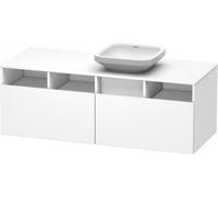 Duravit DuraStyle Meuble sous-lavabo suspendu 6785, 2 tiroirs, 1 découpe à droite, 1400mm, DS6785R7918, Couleur: Décor Naturel Noyer / Décor Blanc Mat