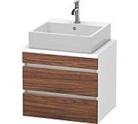 Duravit DuraStyle vasque DS530502118 60 x 47,8 cm, blanc foncé / match2 mat, pour console, 2 tiroirs