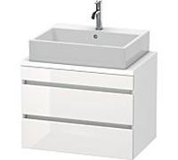 Duravit DuraStyle meuble-lavabo pour console compacte, 2 tiroirs, 700mm, Couleur (avant/corps): DÃ©cor Blanc Brillant / DÃ©cor Blanc Mat / DÃ©cor Blanc Mat - DS530602218