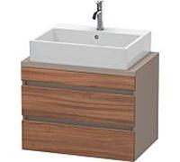 Duravit DuraStyle vasque DS530607943 70 x 47,8 cm, noyer naturel / basalte mat, pour console, 2 tiroirs