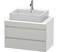 Duravit DuraStyle vasque DS530700718 80 x 47,8 cm, gris béton / blanc mat, pour console, 2 tiroirs