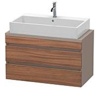 Duravit DuraStyle vasque DS530807943 90 x 47,8 cm, noyer naturel / basalte mat, pour console, 2 tiroirs