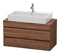 DURAVIT DuraStyle - Meuble sous lavabo pour plan de toilette Compact avec 2 tiroirs 1000x512x478mm noyer foncé/noyer foncé