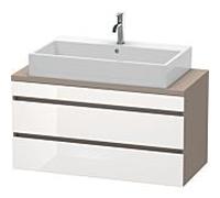 Duravit DuraStyle vasque DS530902243 100 x 47,8 cm, blanc brillant / basalte mat, pour console, 2 tiroirs