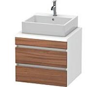 Duravit DuraStyle meuble sous-lavabo pour console, 2 tiroirs, 600mm, DS531507918, Couleur: Décor Naturel Noyer / Décor Blanc Mat