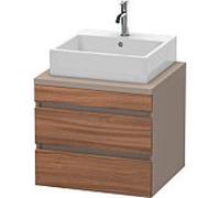Duravit DuraStyle vasque DS531507943 60 x 54,8 cm, noyer naturel / basalte mat, pour console, 2 tiroirs