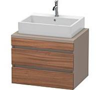 Duravit DuraStyle vasque DS531607943 70 x 54,8 cm, noyer naturel / basalte mat, pour console, 2 tiroirs