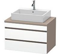 Duravit DuraStyle vasque DS531701843 80 x 54,8 cm, blanc mat / basalte mat, pour console, 2 tiroirs