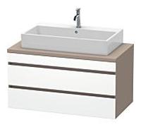 Duravit DuraStyle vasque DS531901843 100 x 54,8 cm, blanc mat / basalte mat, pour console, 2 tiroirs