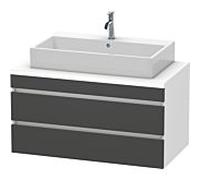 Duravit DuraStyle vasque DS531904918 100 x 54,8 cm, graphite mat / blanc mat, pour console, 2 tiroirs