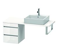 Duravit DuraStyle vasque DS532607943 40 x 47,8 cm, noyer naturel / basalte mat, pour console, 2 tiroirs