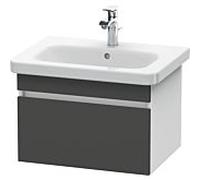 Duravit DuraStyle meuble sous-lavabo suspendu 6380, 1 tiroir, 580mm, pour DuraStyle, DS638004918, Couleur: Décor Graphite Mat / Blanc Mat Décor Mat