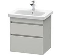 Duravit DuraStyle vasque DS648000707 58 x 44,8 cm, gris béton mat, 2 tiroirs, suspendu