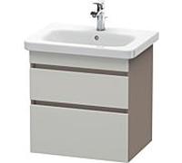 Duravit DuraStyle vasque DS648000743 58 x 44,8 cm, gris béton / basalte mat, 2 tiroirs, suspendu