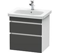 Duravit DuraStyle vasque DS648004918 58 x 44,8 cm, graphite mat / blanc mat, 2 tiroirs, suspendu