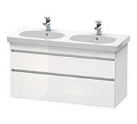 Duravit DuraStyle vasque DS648602218 115 x 45,3 cm, blanc brillant / blanc mat, 2 tiroirs, suspendu au mur