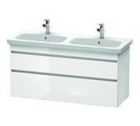 Duravit DuraStyle vasque DS649801843 123x44,8x61cm, 2 coulissants, vasque gauche / droite, blanc mat / basalte mat