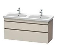Duravit DuraStyle vasque DS649809143 123x44,8x61cm, 2 coulissants, vasque gauche / droite, taupe / basalte mat