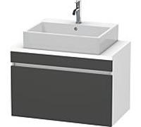 Duravit DuraStyle meuble-lavabo pour console compacte, 1 tiroir, 800mm, Couleur (avant/corps): DÃ©cor Graphite Mat / Blanc Mat DÃ©cor Mat - DS530204918