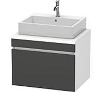 Duravit DuraStyle meuble sous-lavabo pour console, 1 tiroir, 700mm, DS531104918, Couleur: Décor Graphite Mat / Blanc Mat Décor Mat