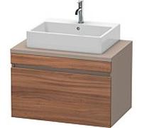 Duravit DuraStyle vasque match0 DS531207943 80 x 54,8 cm, noyer naturel / basalte mat, pour console, coulissant 2000