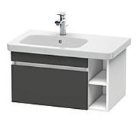 Duravit DuraStyle meuble sous-lavabo suspendu 6394, 1 tiroir, 730mm, pour vasque DuraStyle Ã gauche, Couleur (avant/corps): DÃ©cor Graphite Mat / Blanc Mat DÃ©cor Mat - DS639404918
