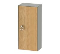 Duravit White Tulip armoire mi-hauteur, largeur 400 x profondeur 240mm, 1 arrêt de porte à droite avec poignée, WT1323RH592, Couleur: Corps : gris pierre soie mat, façade : chêne naturel massif