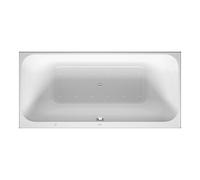 Duravit Baignoire balnÃ©o Happy D.2 1700x700mm, version encastrÃ©e, avec 1 dossier inclinÃ© Ã droite, cadre, vidage et trop-plein, Airsystem - 760311000AS0000