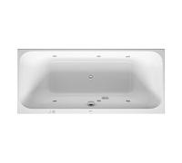Baignoire balnéo Duravit Happy D.2, version à encastrer, 2 pentes de dos, bâti-support, garniture de vidage et de trop-plein, système Jet, 1800x800mm, 760314000JS1000